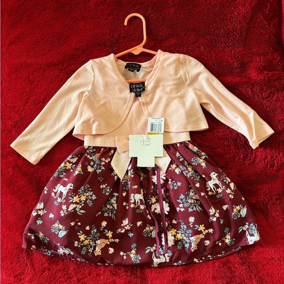 Pink & Violet Toddler Girl dress - Picture 2 of 3